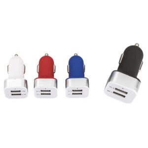 Adaptador de corriente para auto con dos