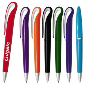 Bolígrafo de plástico de color sólido y