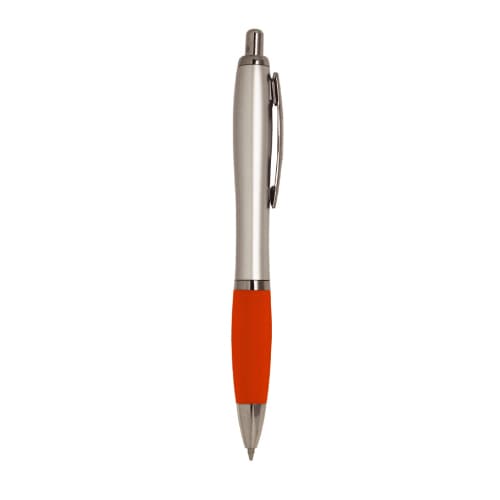 Bolígrafo plateado con clip metálico y-5