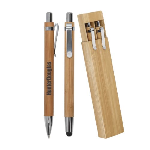Bolígrafo y lapicero de bambú. Incluye