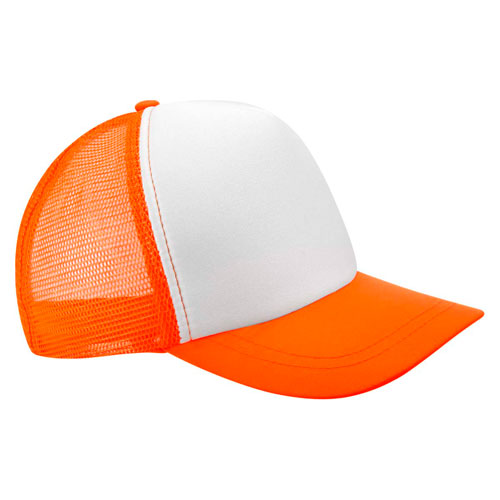 CAP 004 ON gorra trucker color naranja neon