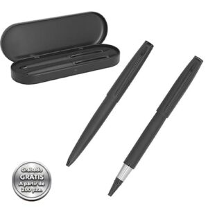 Set de bolígrafos metálicos en acabado